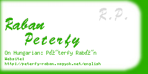 raban peterfy business card